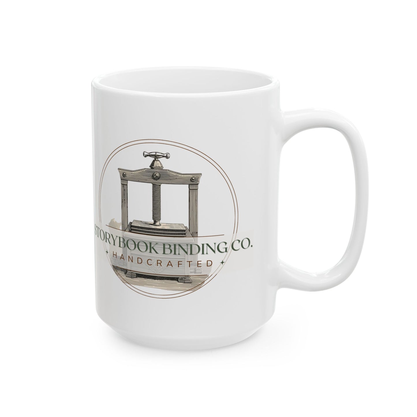 Storybook Binding Co. Logo Mug — Ceramic Book Lover Coffee Cup (11oz & 15oz)