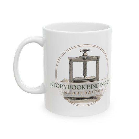 Storybook Binding Co. Logo Mug — Ceramic Book Lover Coffee Cup (11oz & 15oz)